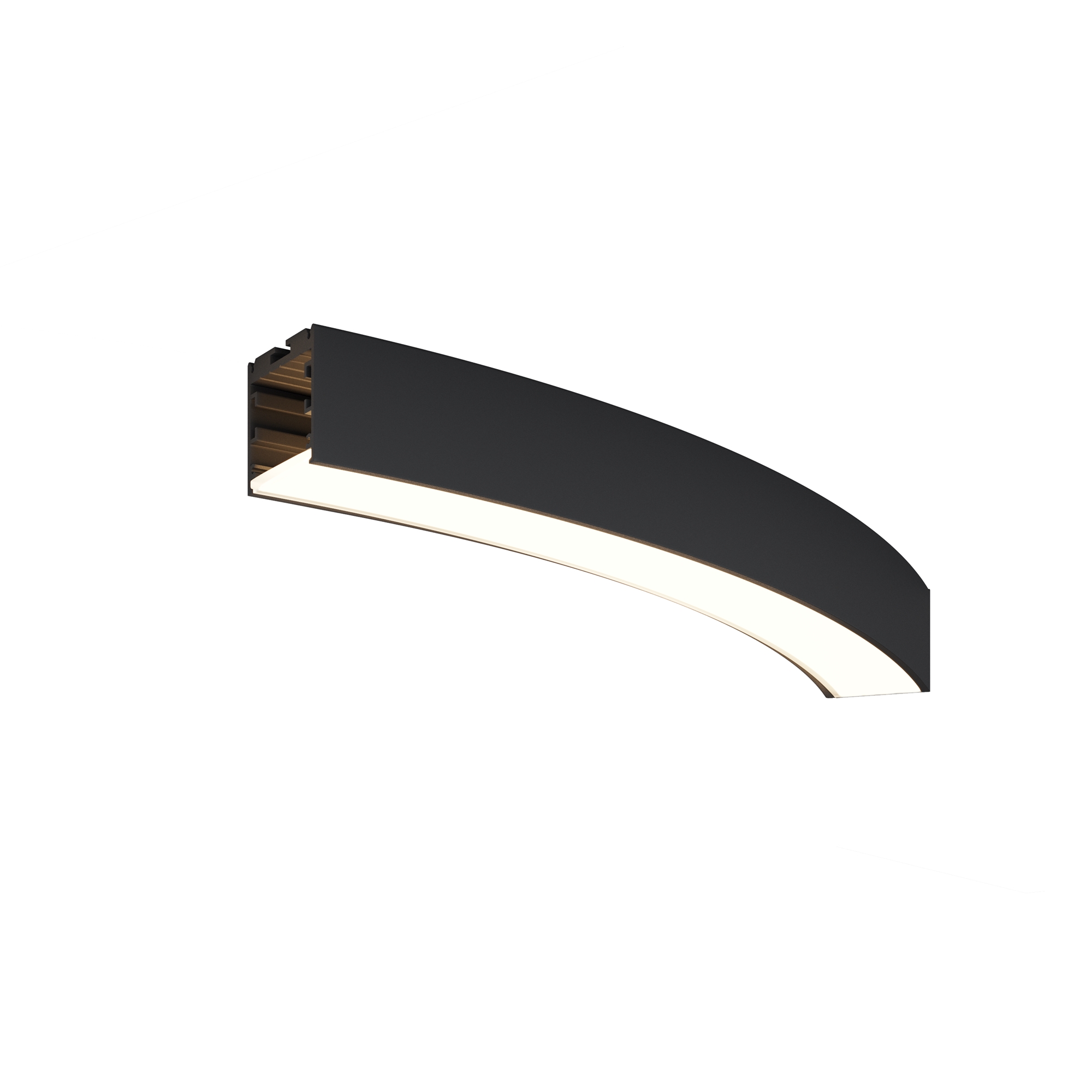 Радиусный профиль 35x35 Ø800мм 1/8 круга черный   Профиль Led Strip ALM-3535R-B-D-45°-0.8M