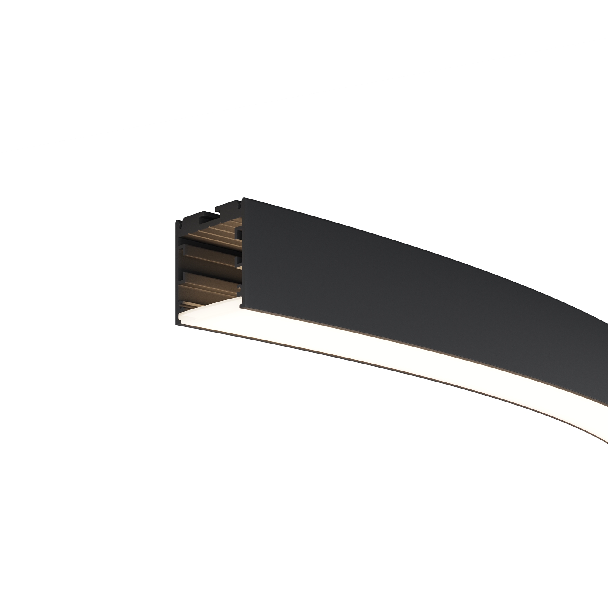 Радиусный профиль 35x35 Ø1500мм 1/8 круга черный   Профиль Led Strip ALM-3535R-B-D-45°-1.5M