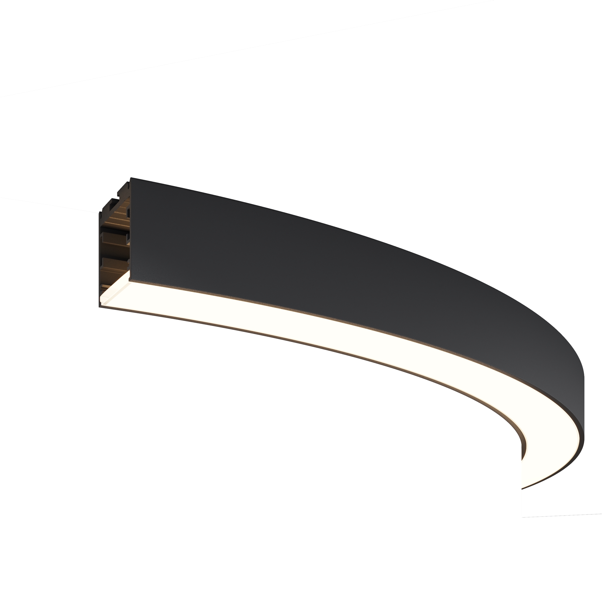 Радиусный профиль 35x35 Ø800мм 1/4 круга черный   Профиль Led Strip ALM-3535R-B-D-90°-0.8M
