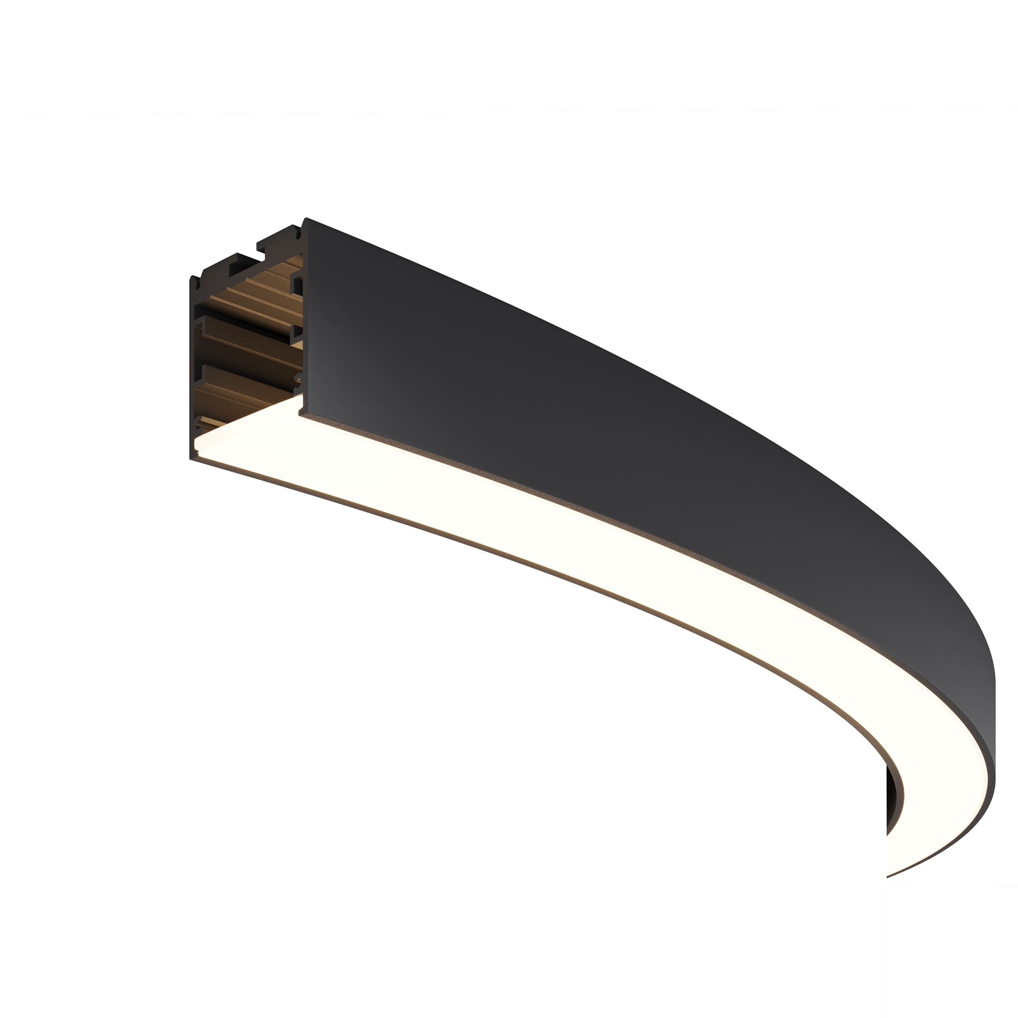 Радиусный профиль 35x35 Ø1500мм 1/4 круга черный   Профиль Led Strip ALM-3535R-B-D-90°-1.5M
