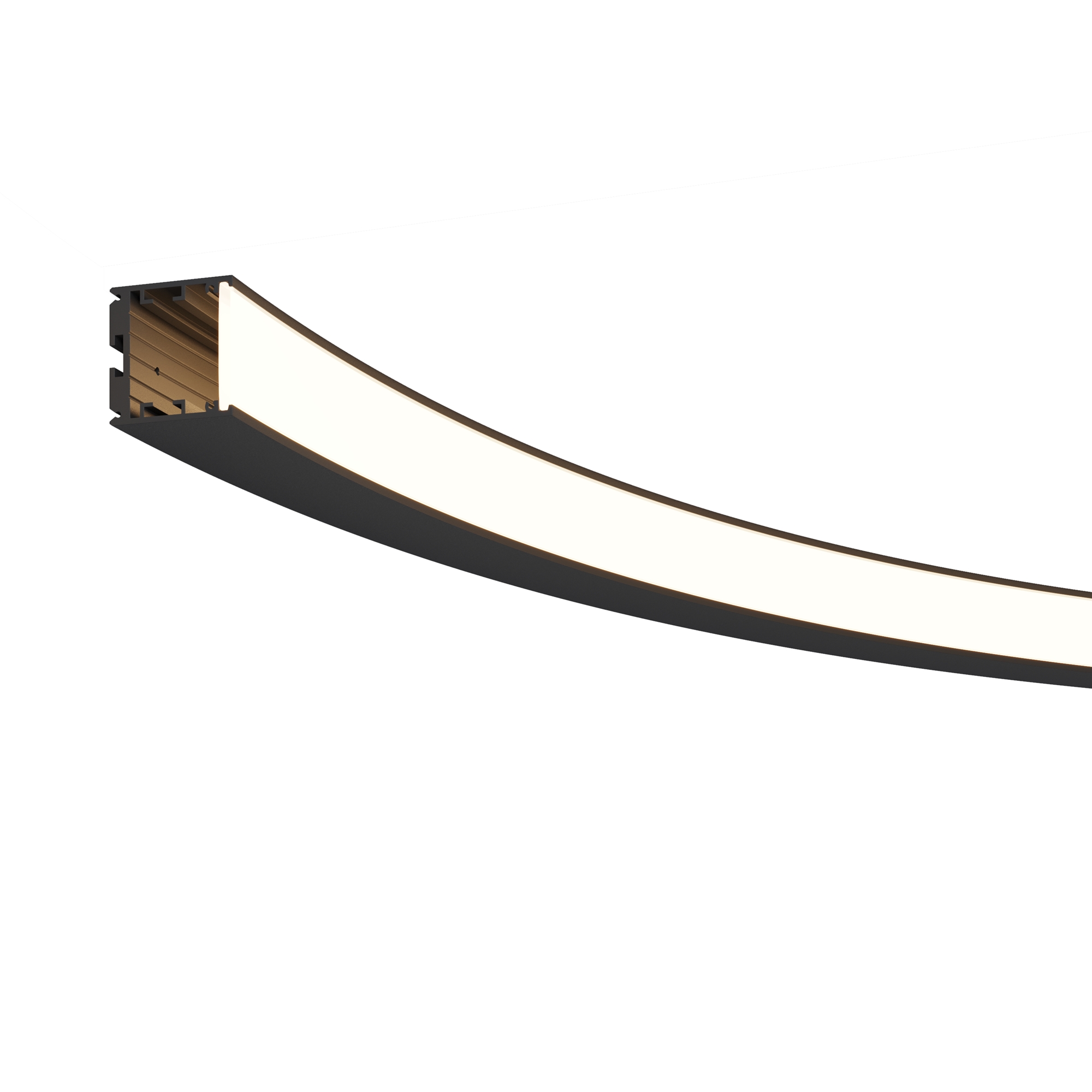 Радиусный профиль 35x35 Ø1500мм внутренний 1/4 круга черный   Профиль Led Strip ALM-3535R-B-IN-90°-1.5M