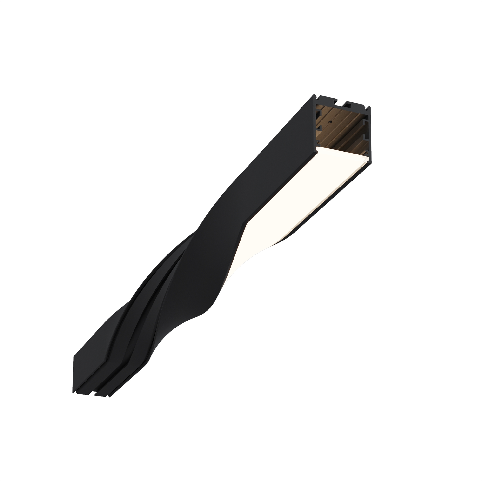 Радиусный профиль 35x35 Twist 180° черный   Профиль Led Strip ALM-3535R-B-T-180°-0.5M