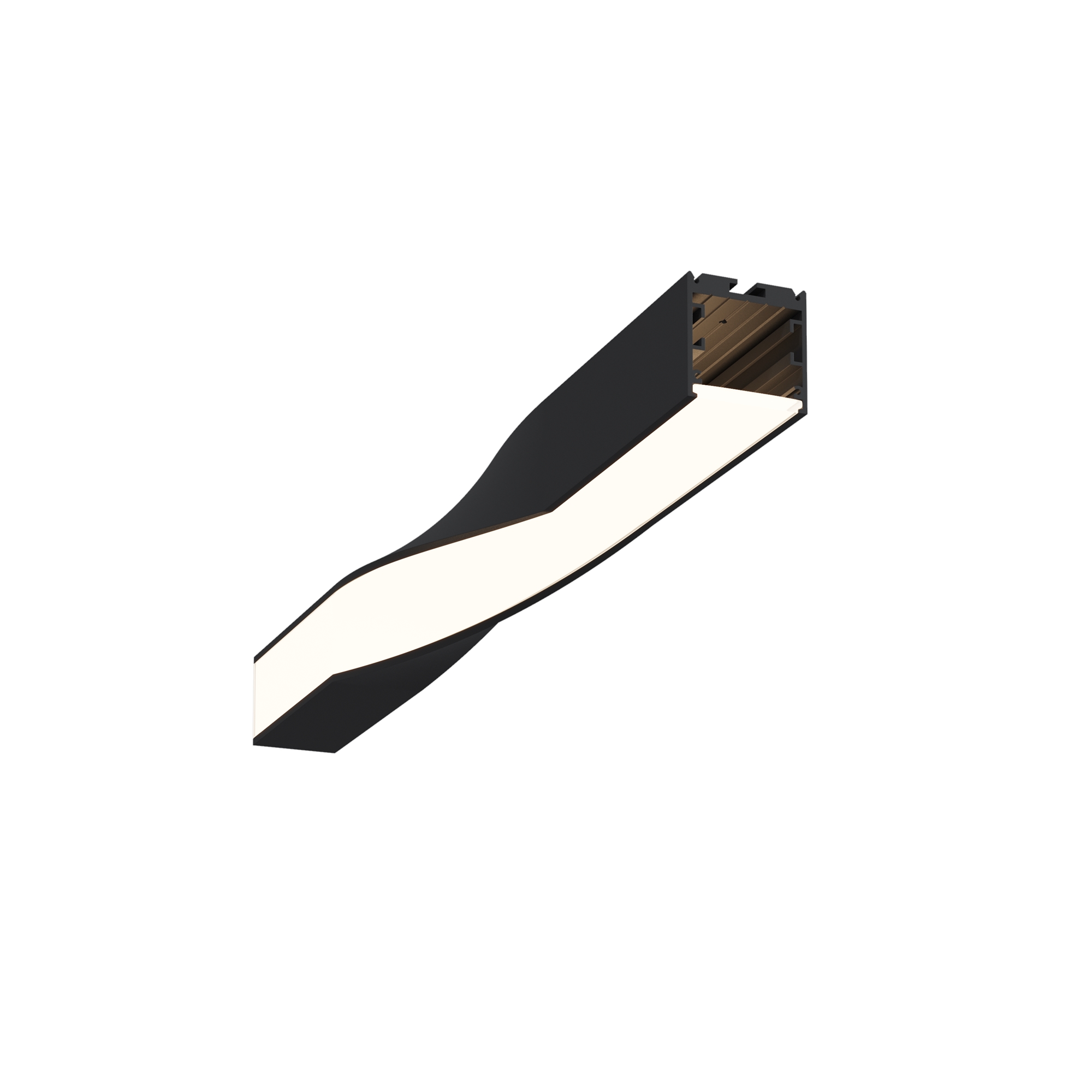 Радиусный профиль 35x35 Twist правый черный   Профиль Led Strip ALM-3535R-B-TR-90°-0.4M