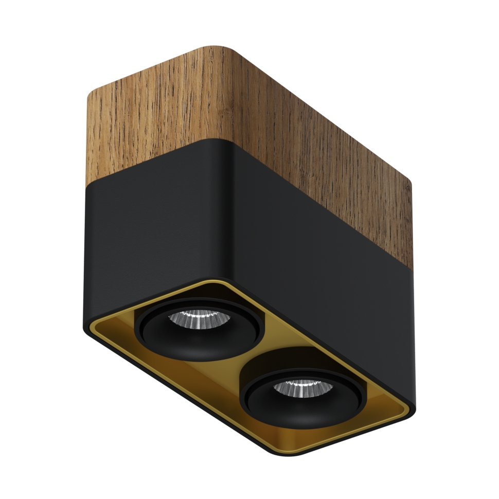 Накладной светодиодный светильник Ledron TUBING 2 Wooden 60 Black-Gold — изображение 2