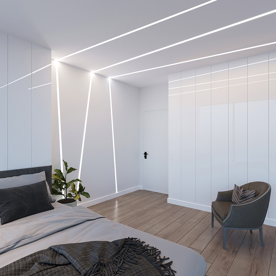 Встраиваемый профиль под шпаклевку Ledron АВД-5607 Black — изображение 3