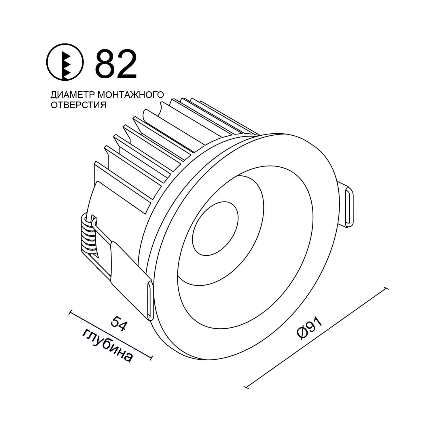 Встраиваемый светодиодный светильник Ledron DL3043-15 Black — изображение 3