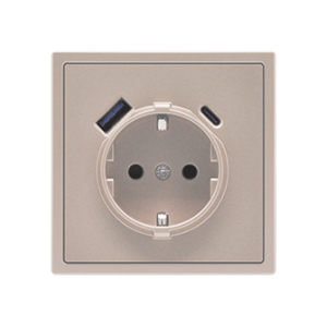 EU Socket with USB A+C 20W Cashmere