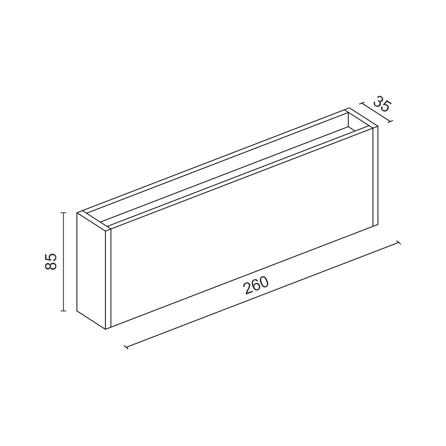 Настенный светодиодный светильник Ledron Long GW-M066/26 Black — изображение 3