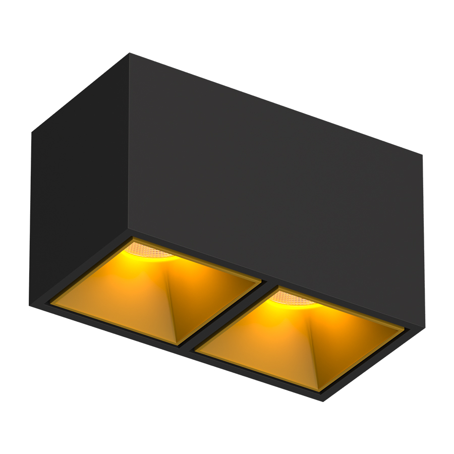 Накладной светодиодный светильник Ledron KUBING 2 Black-Gold TRIAC 4000K — изображение 2