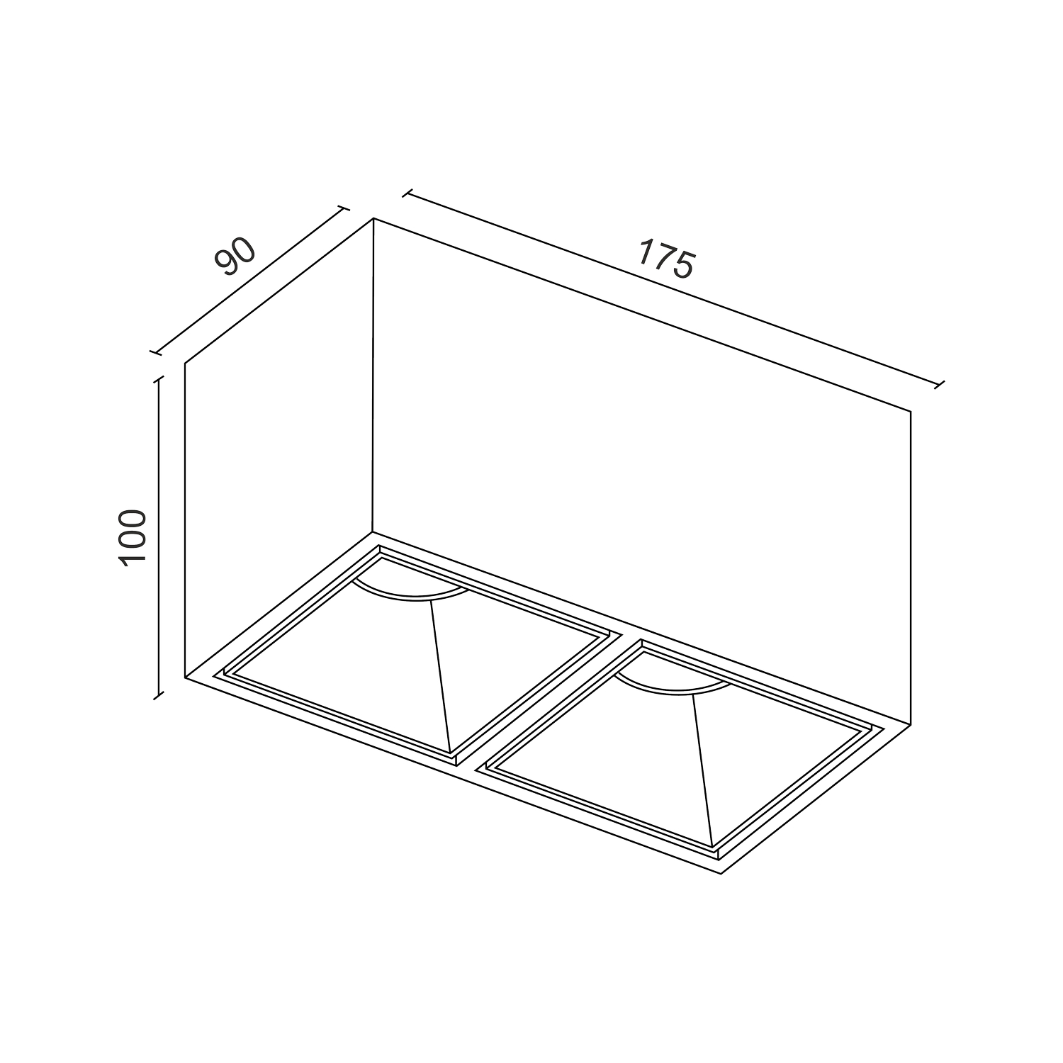 Накладной светодиодный светильник Ledron KUBING 2 Black-Gold TRIAC 4000K — изображение 3