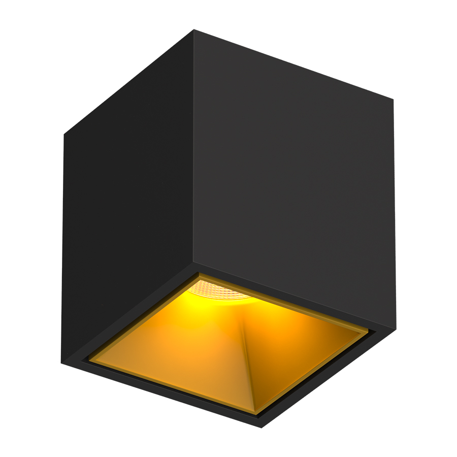 Накладной светодиодный светильник Ledron KUBING Black-Gold 4000K — изображение 2