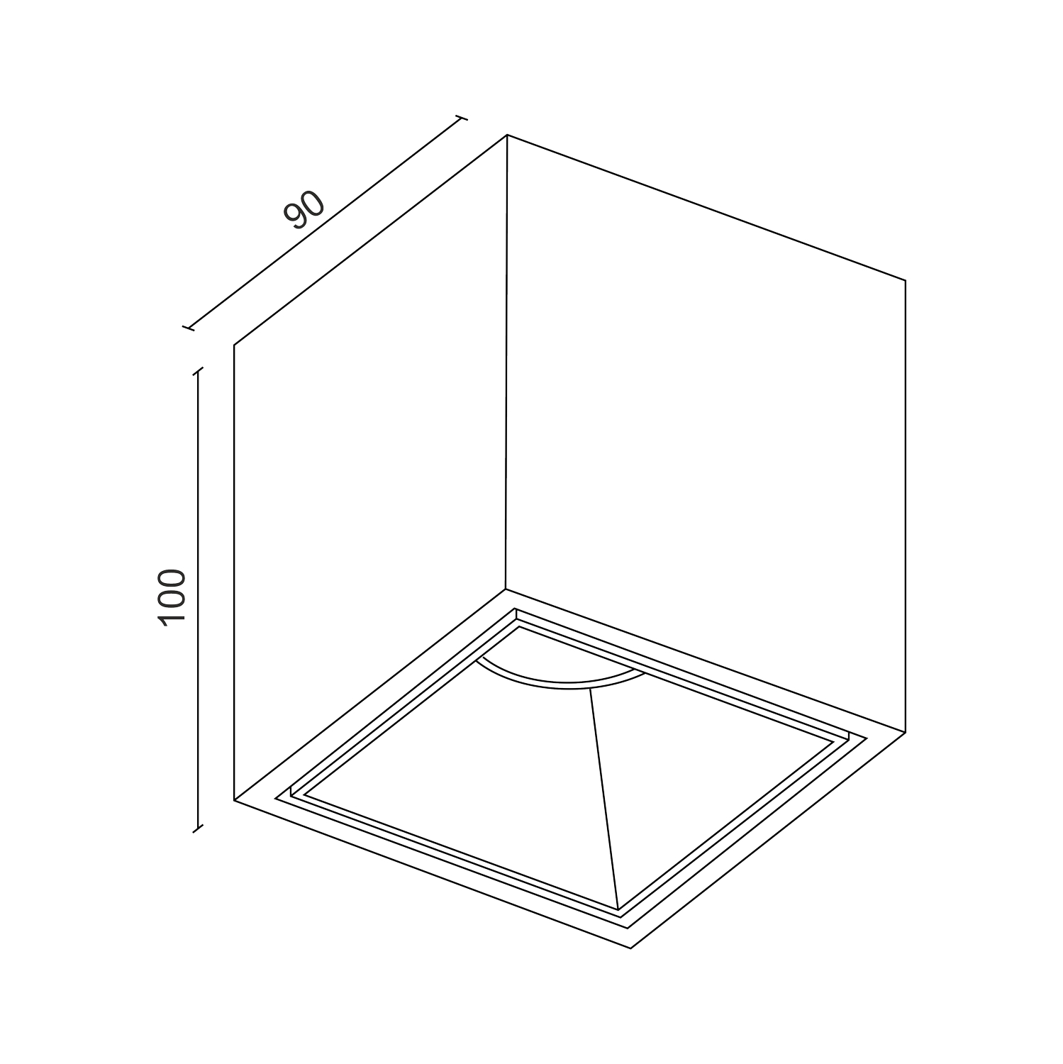 Накладной светодиодный светильник Ledron KUBING Black-Gold 4000K — изображение 3