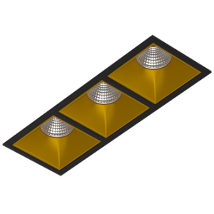 RISE KIT 3 LED 4000K Black-Gold