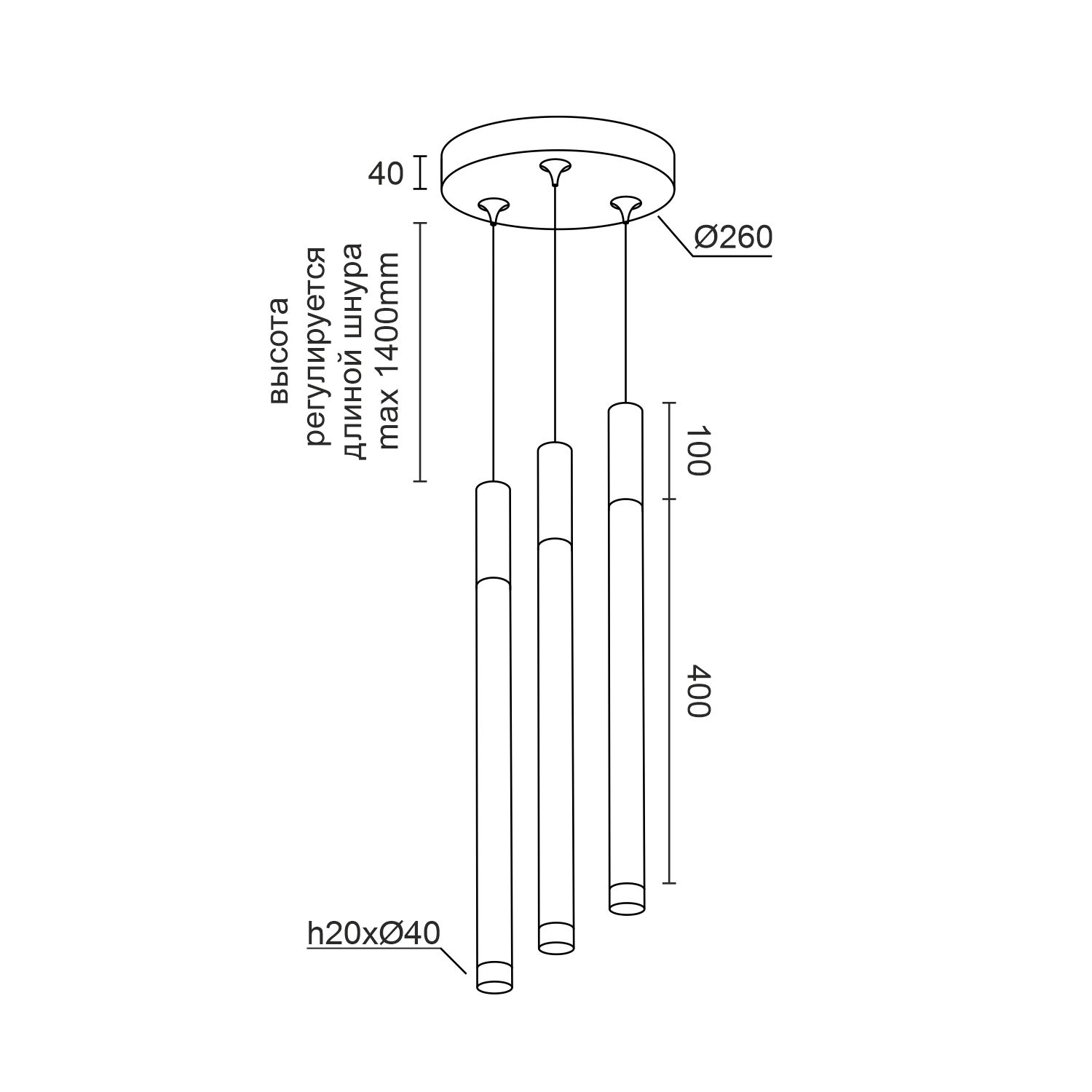 Подвесной (накладной) светодиодный светильник Ledron SAGITONY R3 T40 Wooden 100 Dim White — изображение 3