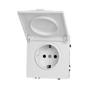 EU Socket with Waterproof Cover White