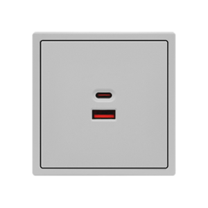 USB Socket A+C 65W Light Grey