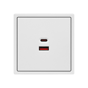 USB Socket A+C 65W White