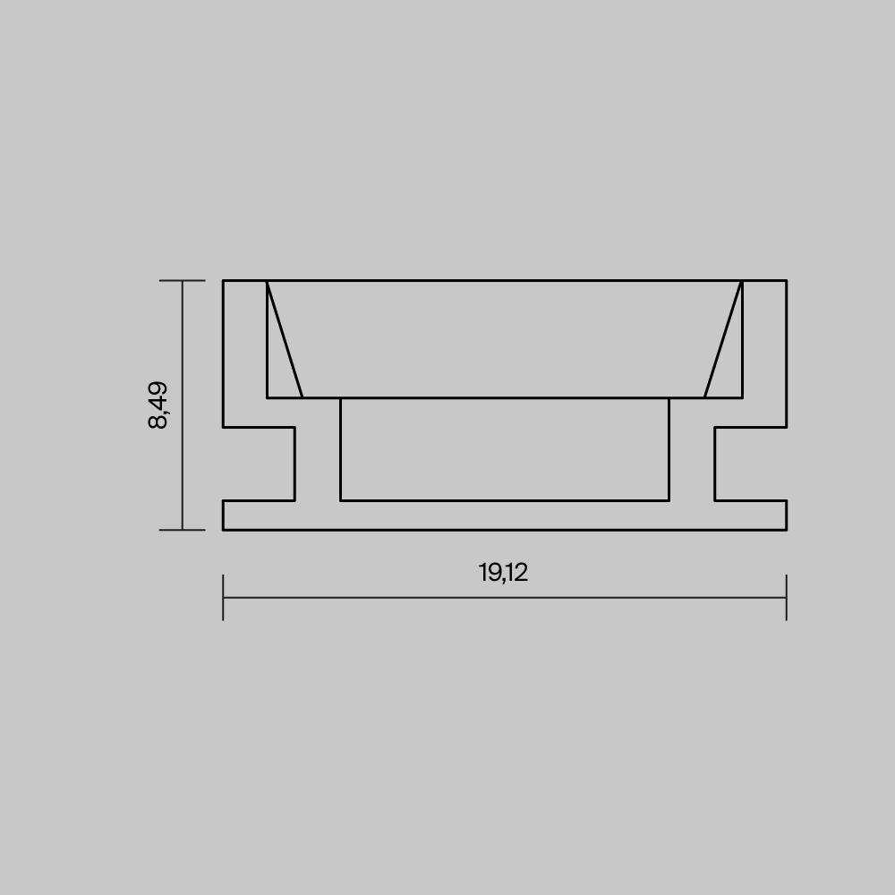 Алюминиевый профиль встраиваемый в пол ALM-1908-S-2M Профиль Led Strip 636007 — изображение 4