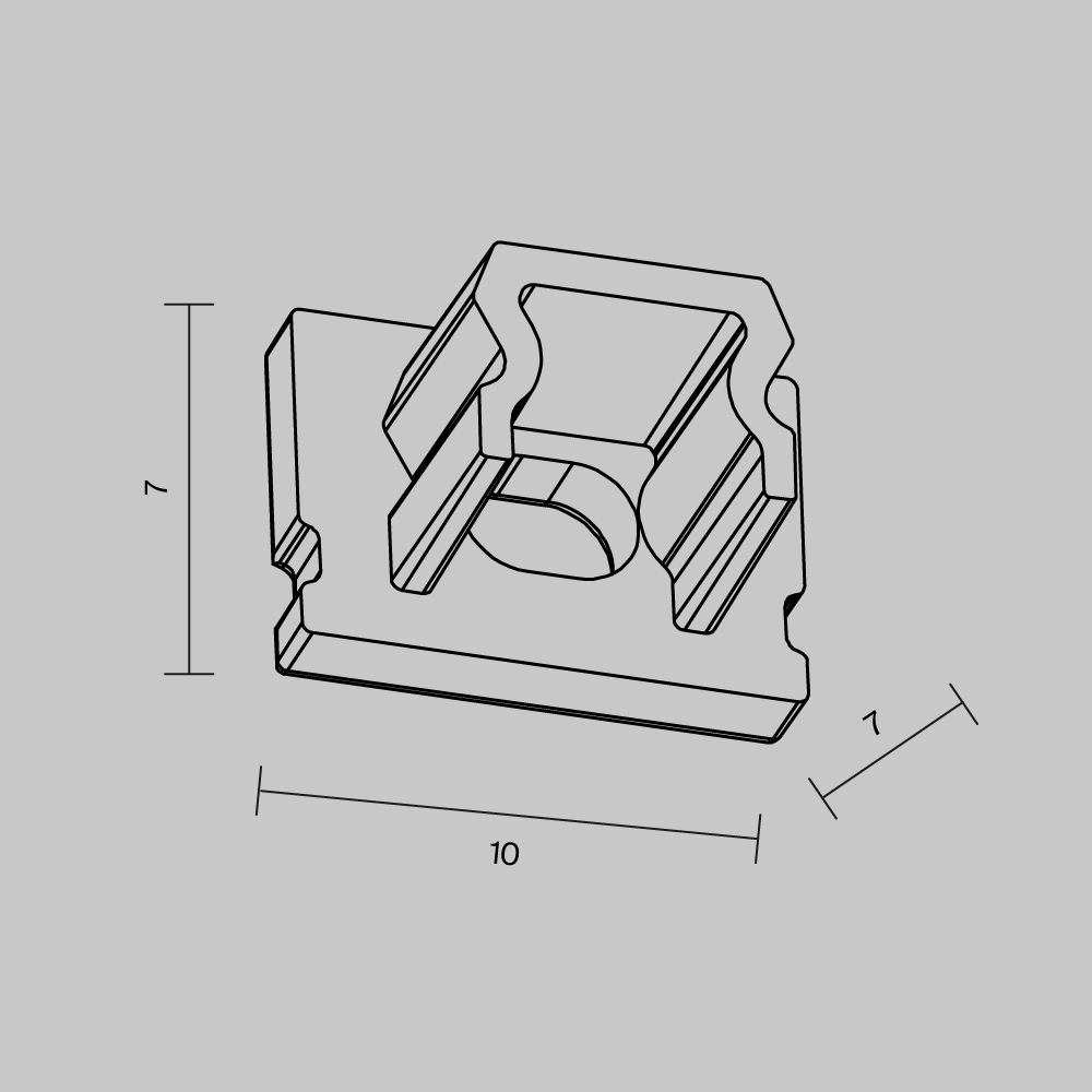Комплект заглушек (для профиля ALM-1007-S-2M) 2 шт. Комплектующие для профиля Led Strip 642010 — изображение 3