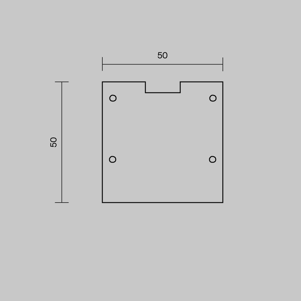 Комплект заглушек (для профиля 50×50) 2 шт., ALM-5050T-B-EC 642047 Комплектующие для профиля Led Strip 642047 — изображение 4