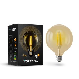 Светодиодная лампа Loft Led G125 8W 2800K E27 DIM 360° Лампочка Voltega 6838