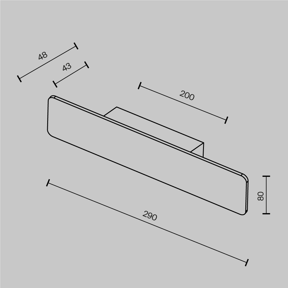 Настенный светильник Stela 3000К 10Вт 120° IP 20 Настенный светильник (бра) Technical C80WL-10W3K-B — изображение 2
