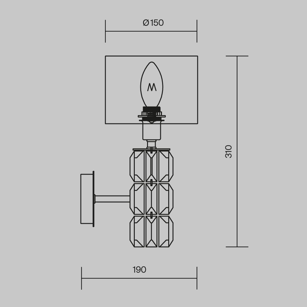 Настенный светильник (бра) Talento E14х1 40Вт Настенный светильник (бра) Maytoni DIA008WL-01CH — изображение 4