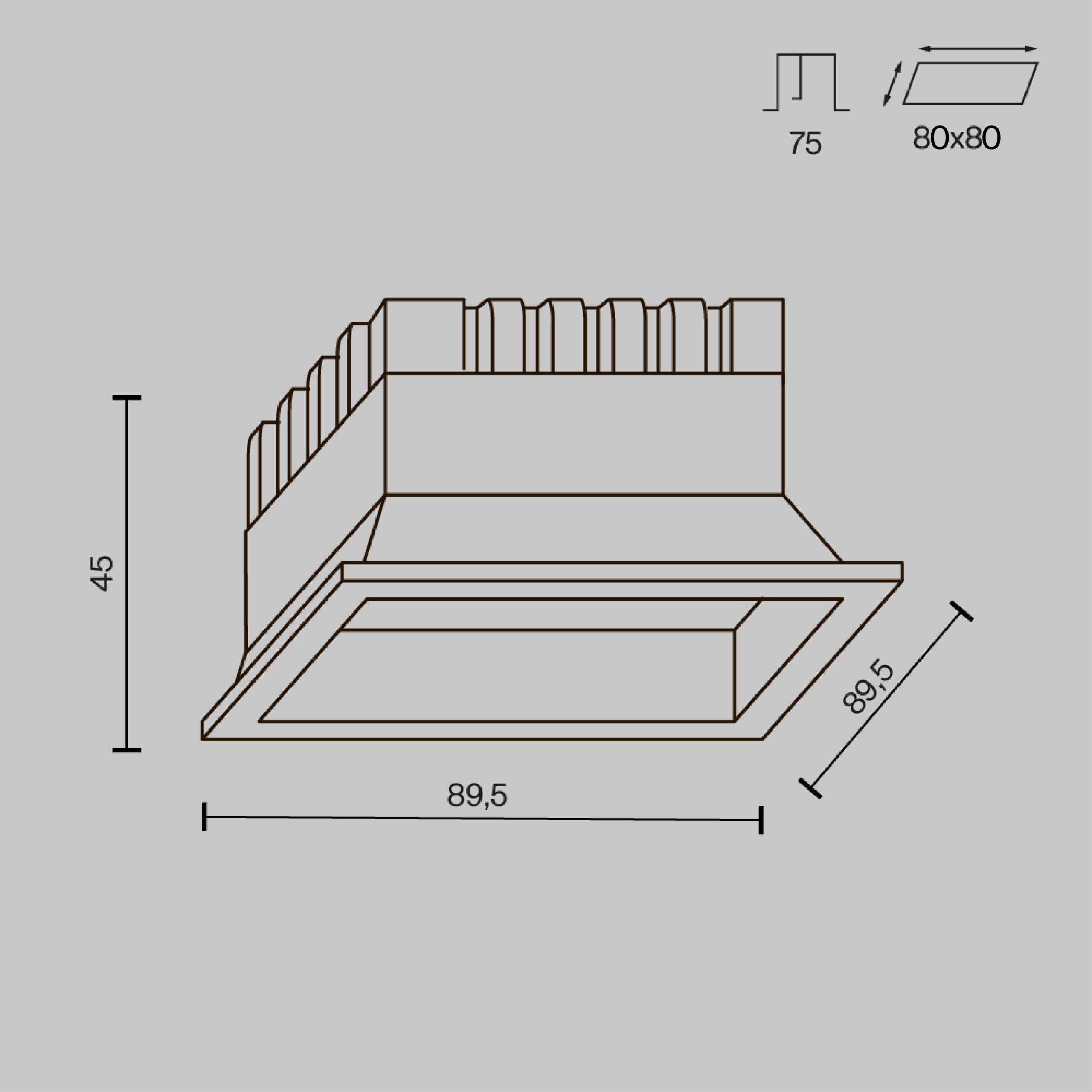 Встраиваемый светильник Okno 3000-4000-6000K 8Вт 100° IP 44 Встраиваемый светильник Technical DL056-8W3-4-6K-W — изображение 4