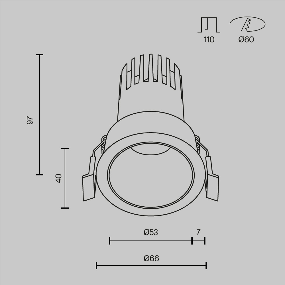 Встраиваемый светильник Dip Hight+ 2700K 10Вт 50° Встраиваемый светильник Technical DL116-10W-2.7K-W — изображение 4