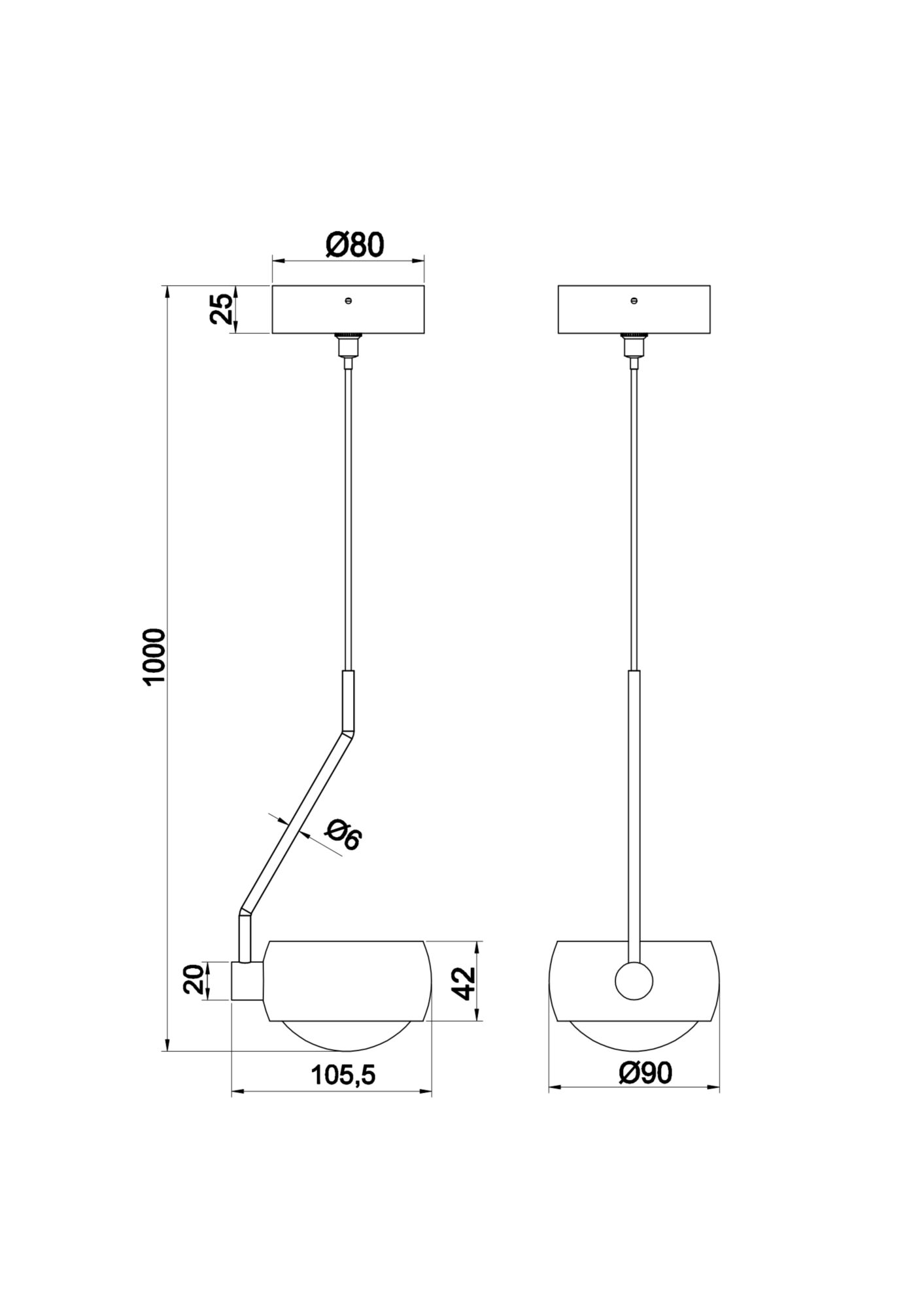 Подвесной светильник Lens 3000К 8Вт Подвесной светильник Technical MOD072PL-L8W3K — изображение 3