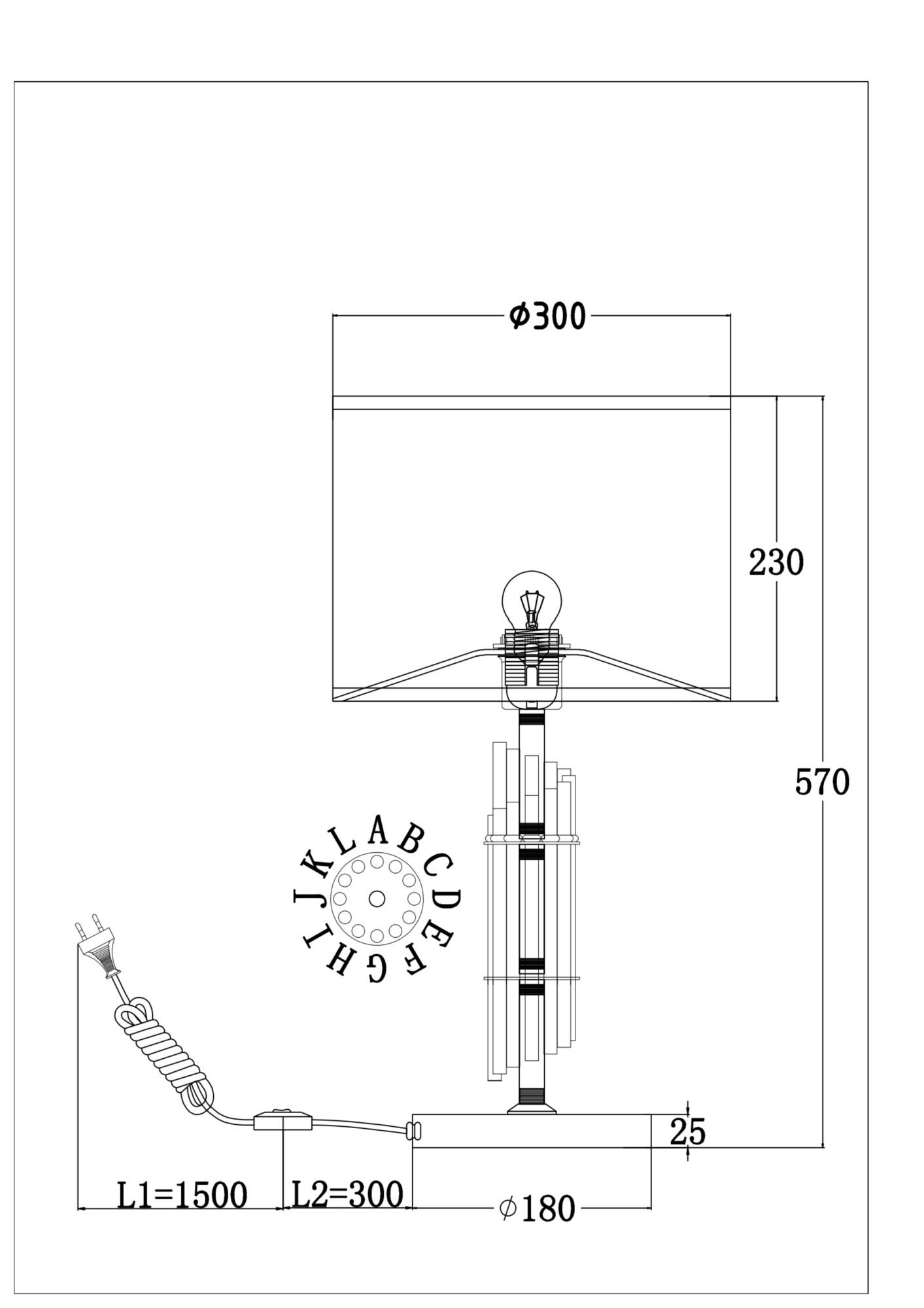 Настольный светильник Alloro E27х1 60Вт Настольный светильник Maytoni MOD088TL-01BS — изображение 4