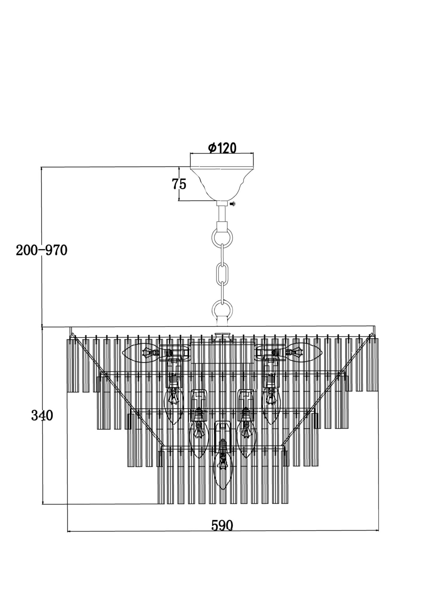 Подвесной светильник Colonne E14х13 Подвесной светильник Maytoni MOD093PL-13BS — изображение 3