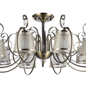 Светильники серии Simone выполнены в классическом стиле. Арматура цвета «античное серебро»