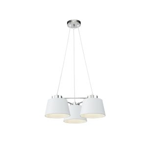 Светильники серии Barbara словно парят над помещением. Этот эффект достигнут благодаря светлому цвету арматуры и плафонов. Арматура и плафоны сделаны из металла. Цвет арматуры - хром