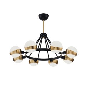 Серия светильников в современном стиле с футуристическими мотивами. Арматура из металла доступна в двух цветах: в черном и в цвете "хром". Плафоны сделаны из белого стекла. Небольшая высота светильников позволяет использовать их в помещениях с любой высотой. Для моделей серии Silvia рекомендуем использовать лампочки в форме шара. Люстра Freya FR5009PL-08B