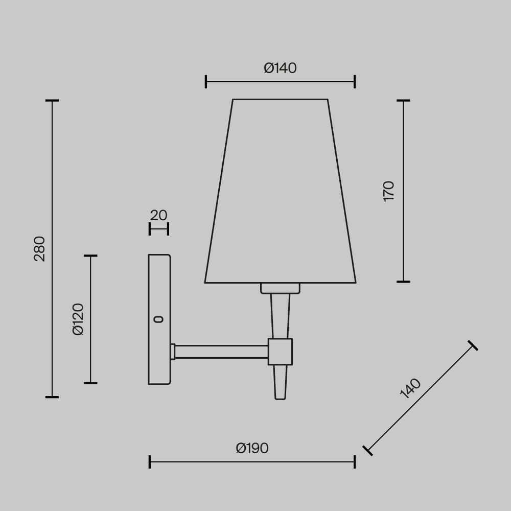 Настенный светильник (бра) Zaragoza E14х1 40Вт Настенный светильник (бра) Maytoni H001WL-01BS — изображение 2