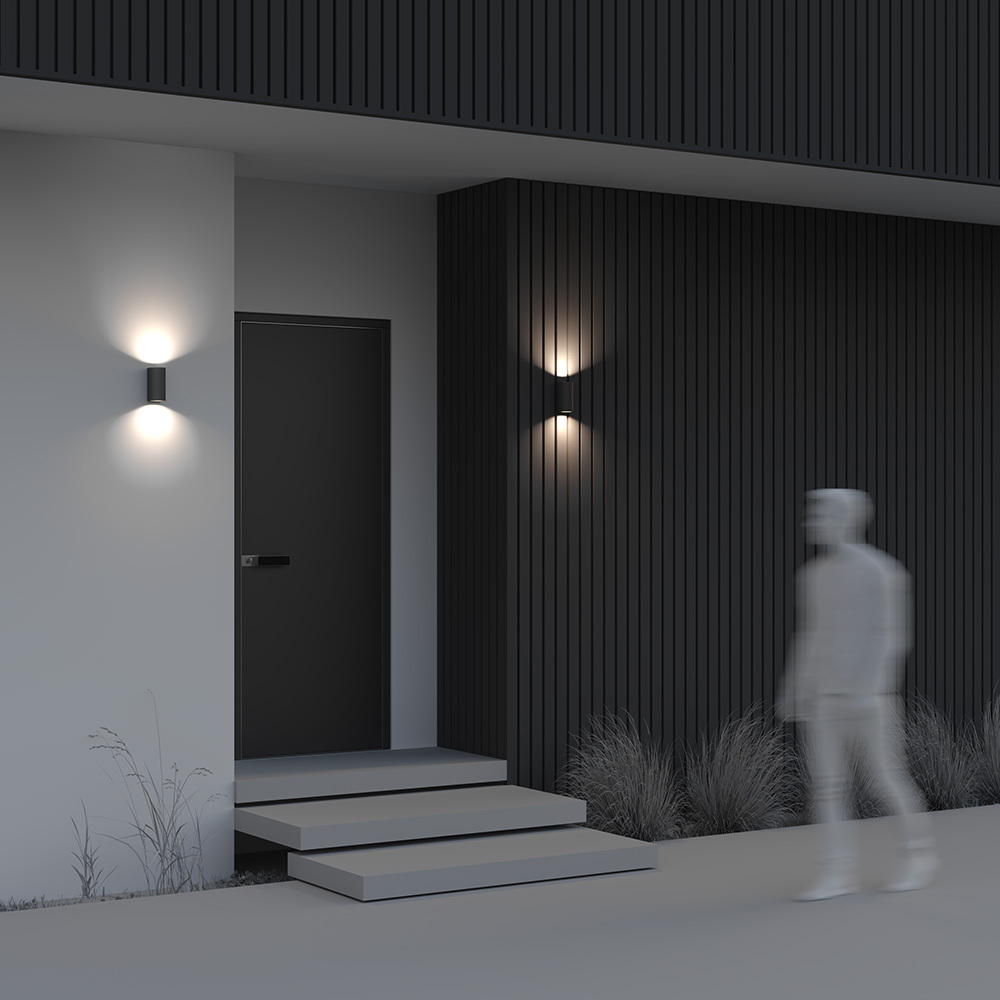 Настенный светильник (бра) Slat GU10х2 10Вт IP 54 Уличный настенный светильник Outdoor O044WL-02B — изображение 4