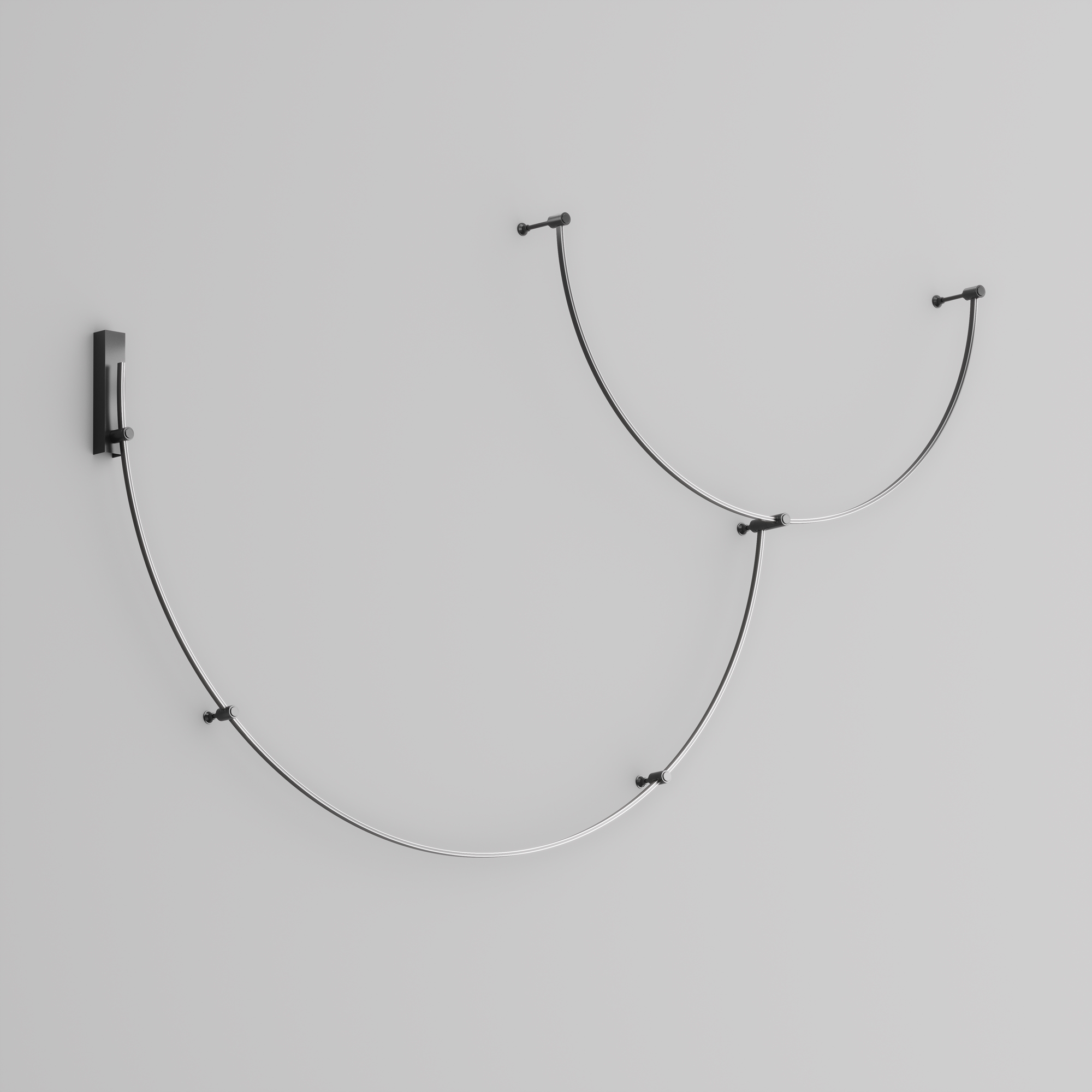 Шинопровод круглый из полукругов 1800мм Flarity черный Шинопровод накладной/подвесной Technical TRX154-2SR-D1800-B — изображение 3