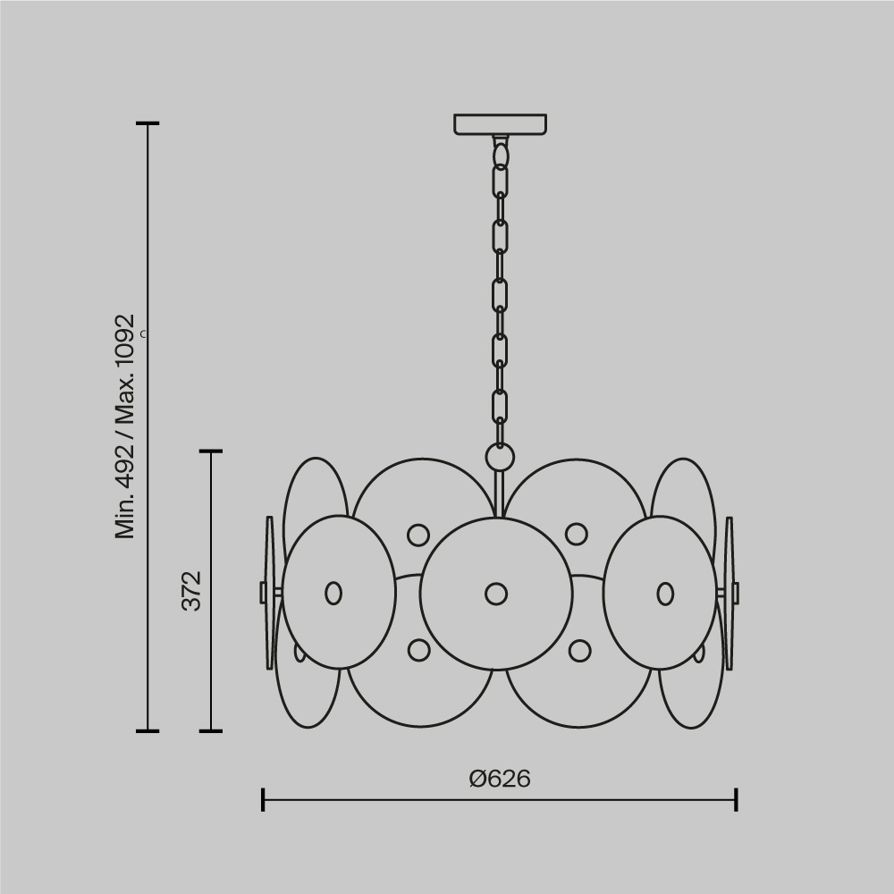Подвесной светильник Aster E14х8 Подвесной светильник Maytoni MOD007PL-08G — изображение 2