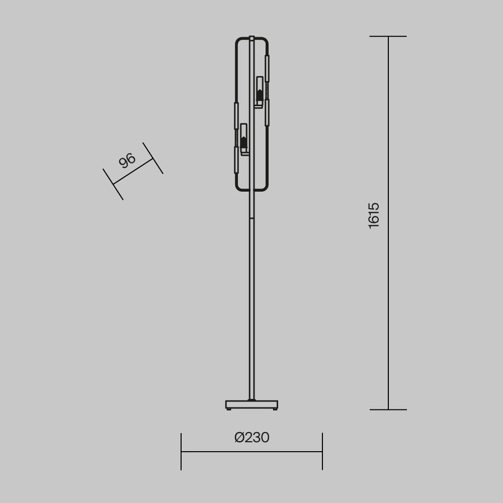 Напольный светильник (торшер) Marmo G9х2 40Вт Напольный светильник (торшер) Maytoni MOD099FL-02G — изображение 2