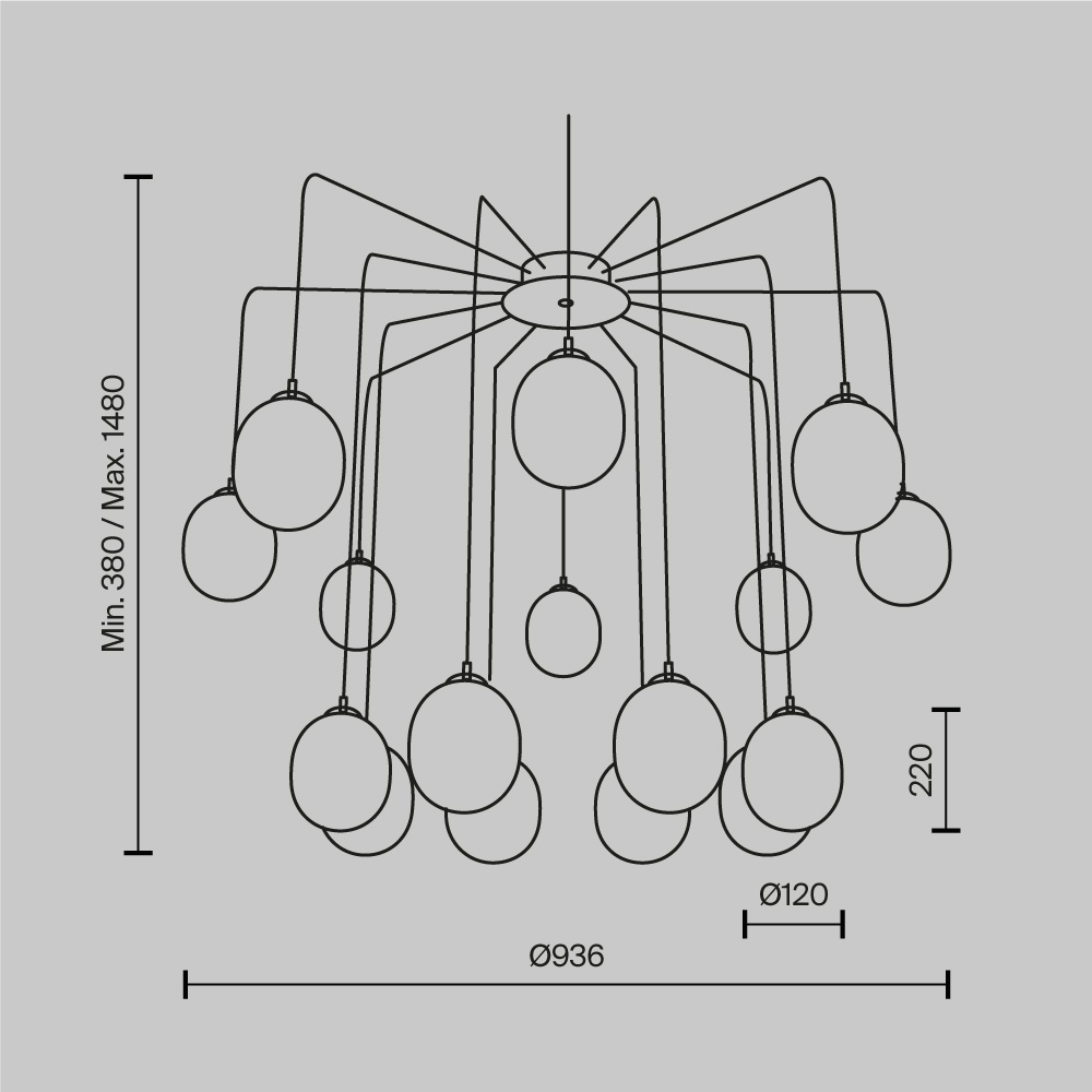 Подвесной светильник Branch G9х16 Подвесной светильник Maytoni MOD176PL-16G — изображение 2