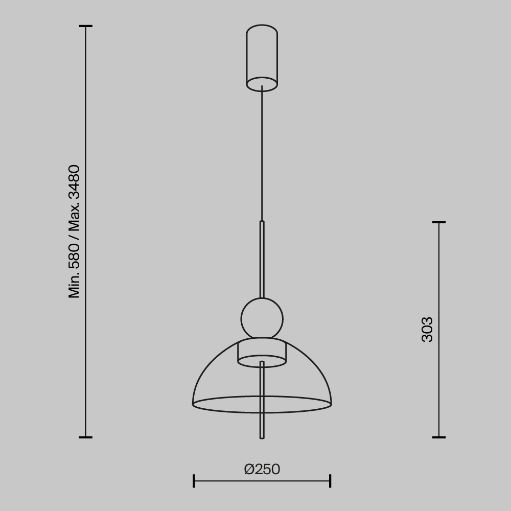 Подвесной светильник Bangkok 3000К 12Вт Подвесной светильник Maytoni MOD185PL-L6B3K4 — изображение 3