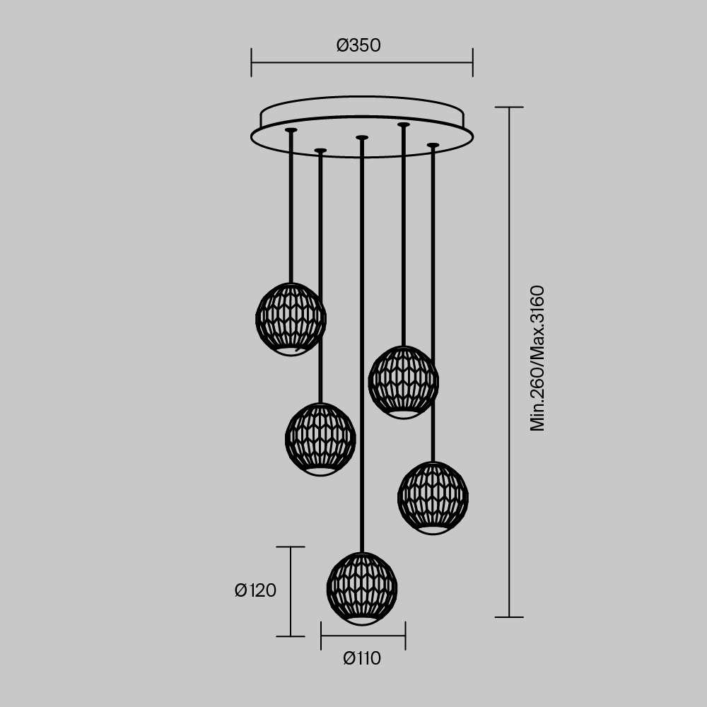 Подвесной светильник Sapphire 3000К 30Вт Подвесной светильник Maytoni MOD293PL-L30BS3K — изображение 4