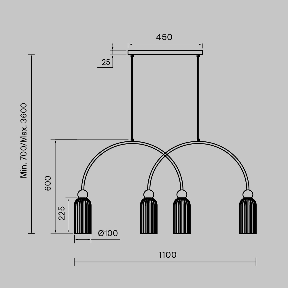 Подвесной светильник Antic E14х4 Подвесной светильник Maytoni MOD302PL-04W — изображение 4