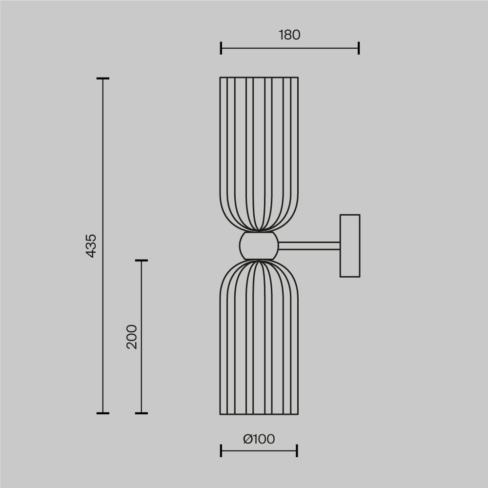 Настенный светильник (бра) Antic E14х2 Настенный светильник (бра) Maytoni MOD302WL-02GR — изображение 2