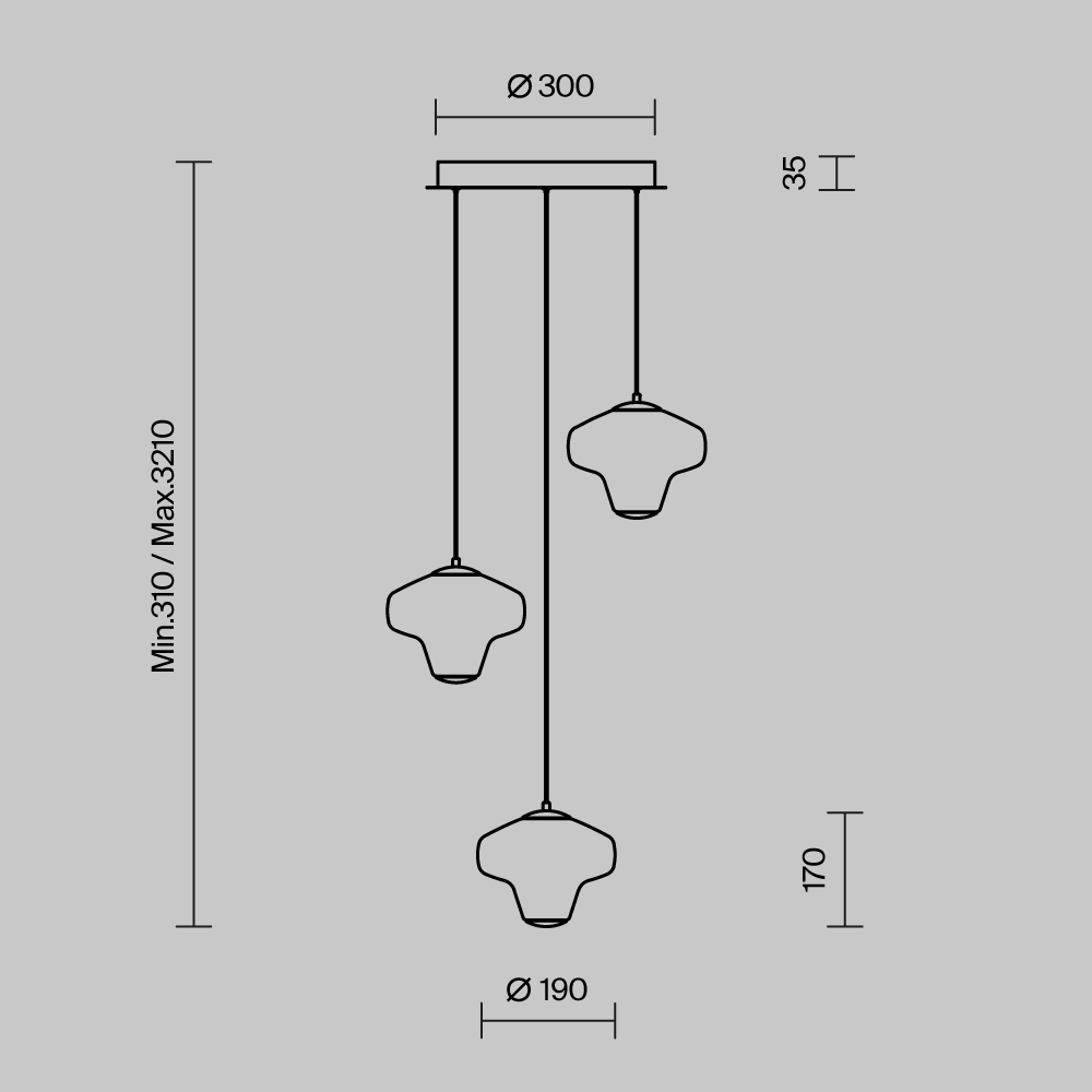 Подвесной светильник Sirocco 3000K 17Вт Подвесной светильник Maytoni MOD359PL-L17BS3K — изображение 3