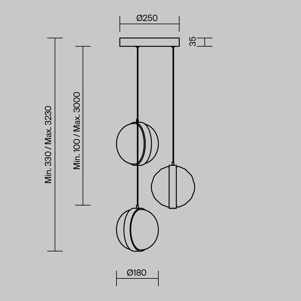 Подвесной светильник Misterio 3000К 15Вт Подвесной светильник Maytoni MOD379PL-L17B3K — изображение 3
