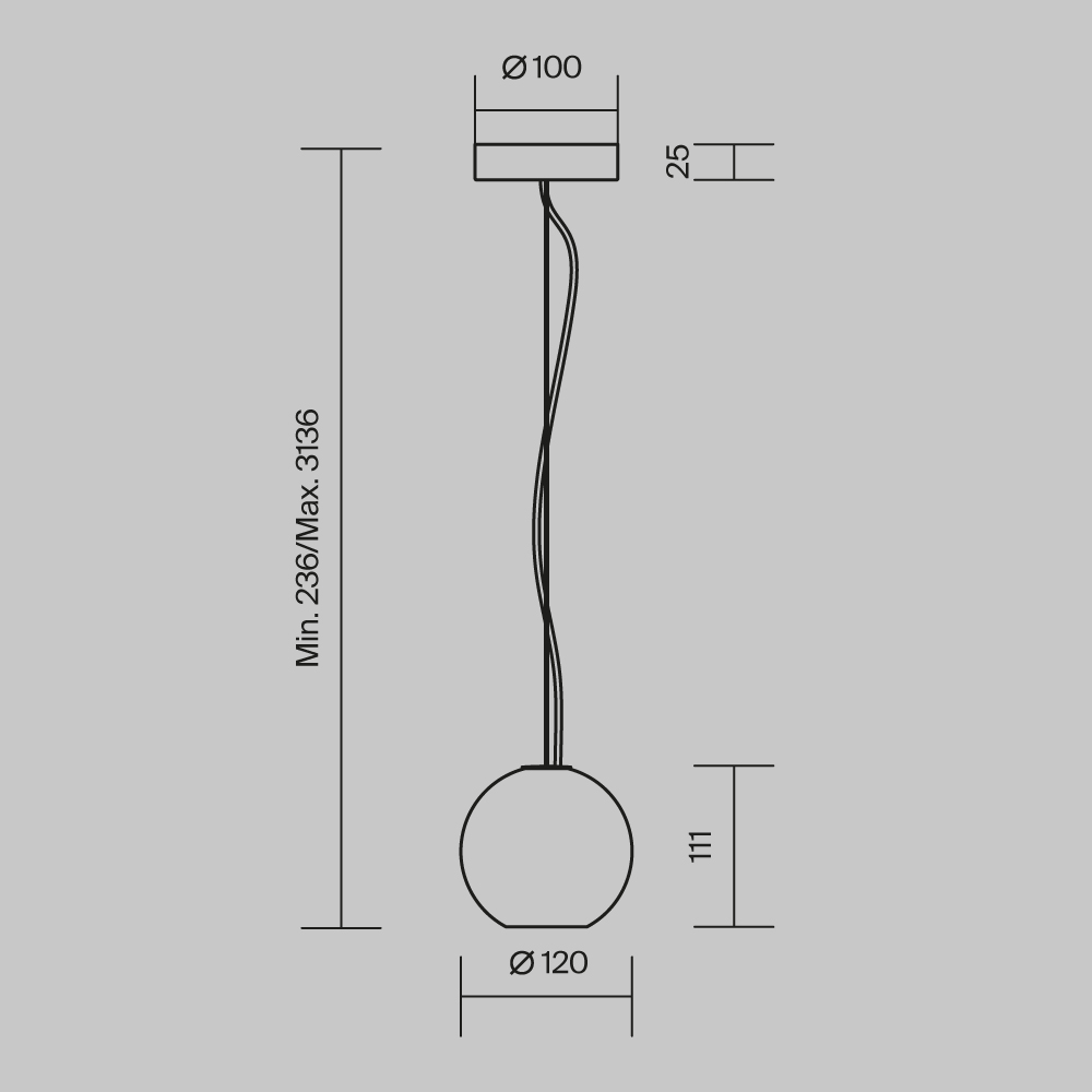 Подвесной светильник Basic Texture GU10х1 Подвесной светильник Maytoni MOD461PL-01BG — изображение 4