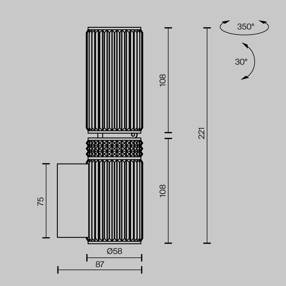 Настенный светильник (бра) Metropolis GU10х2 Настенный светильник (бра) Maytoni MOD475WL-02BS — изображение 4