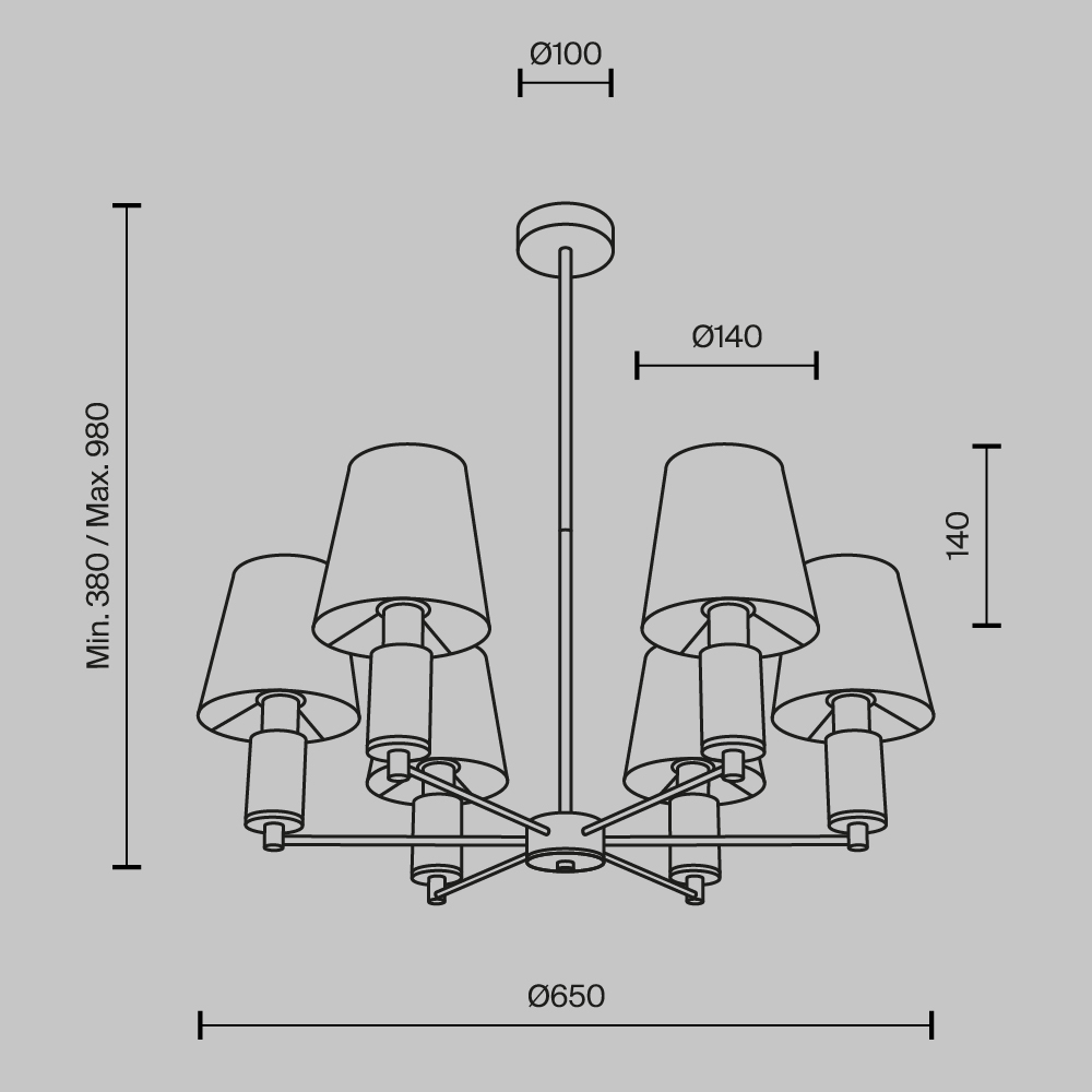 Подвесной светильник Lira E14х6 Подвесной светильник Maytoni MOD483PL-06BS — изображение 4